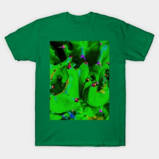 Abstract shapes from a cactus in bright green T-Shirt